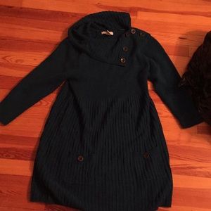 Teal sweater dress